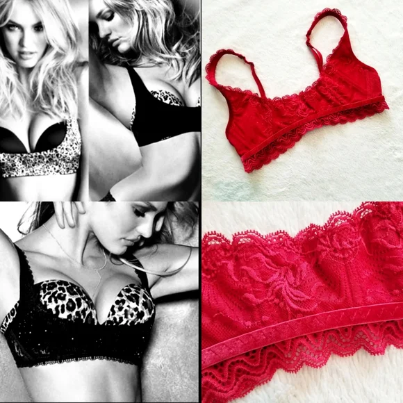 Victoria's Secret Vintage Embroidered Lace Mesh Velvet Balconet Sling Bra NWT